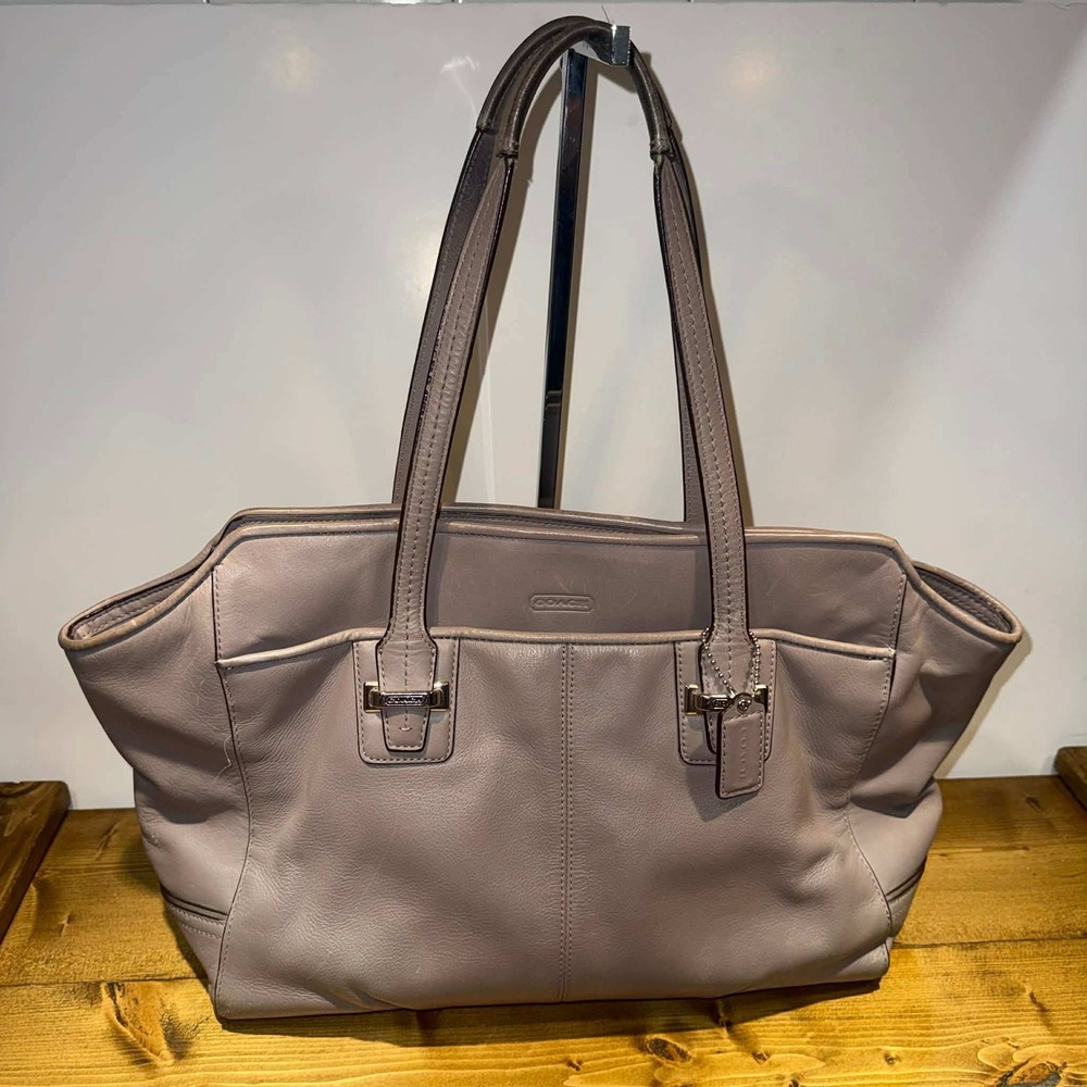 Coach Taylor Alexis Carryall F25205 Leather Tote Mauve Lilac Shoulder Bag Large